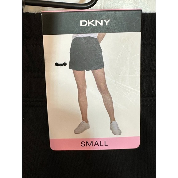 DKNY Women's Cargo Shorts S Black Elastic Pockets Lounge Casual Sporty Athletic - Picture 5 of 8